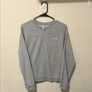 Gray Love Crewneck Sweater